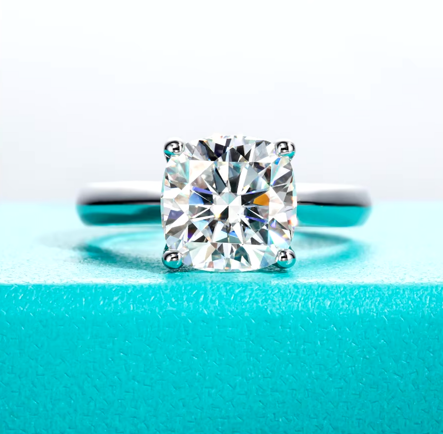 Cushion Cut Moissanite Ring