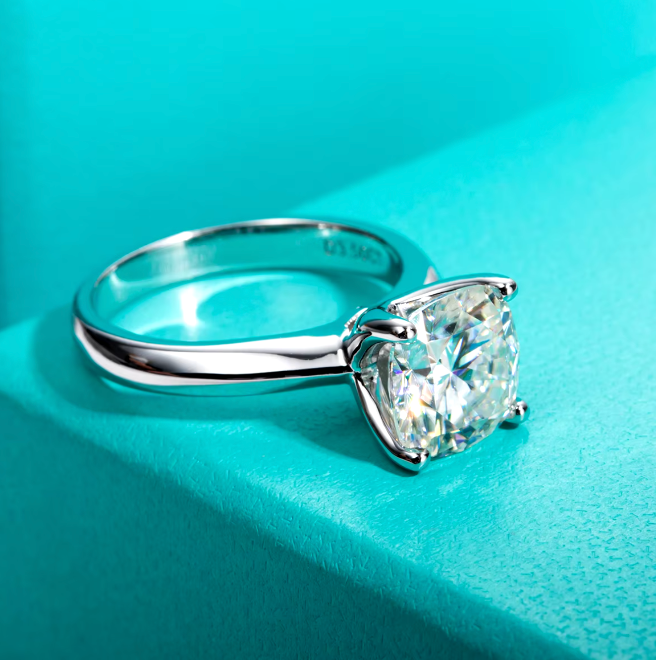 Cushion Cut Moissanite Ring