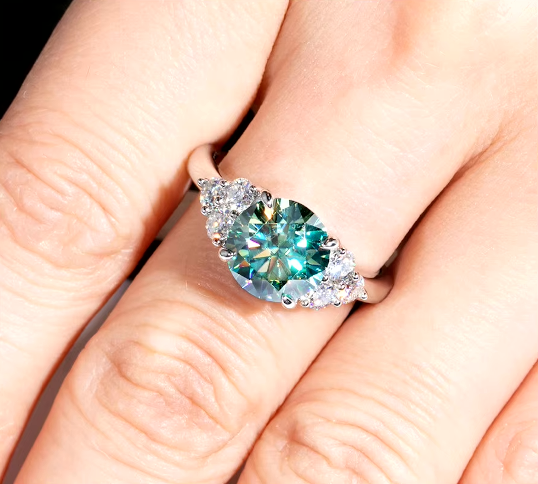 Green Moissanite Ring