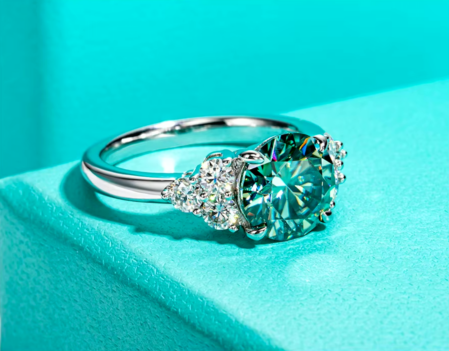 Green Moissanite Ring