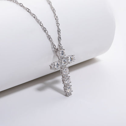 Moissanite Cross Pendant Necklace