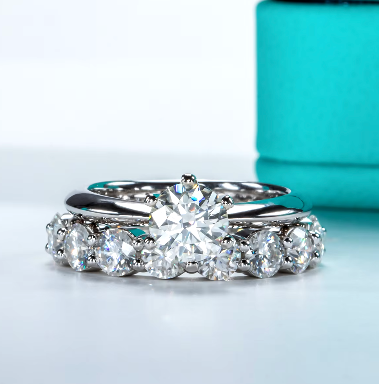 Moissanite Wedding Band