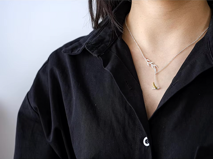 Swallow Willow Asymmetrical Pendant Necklace