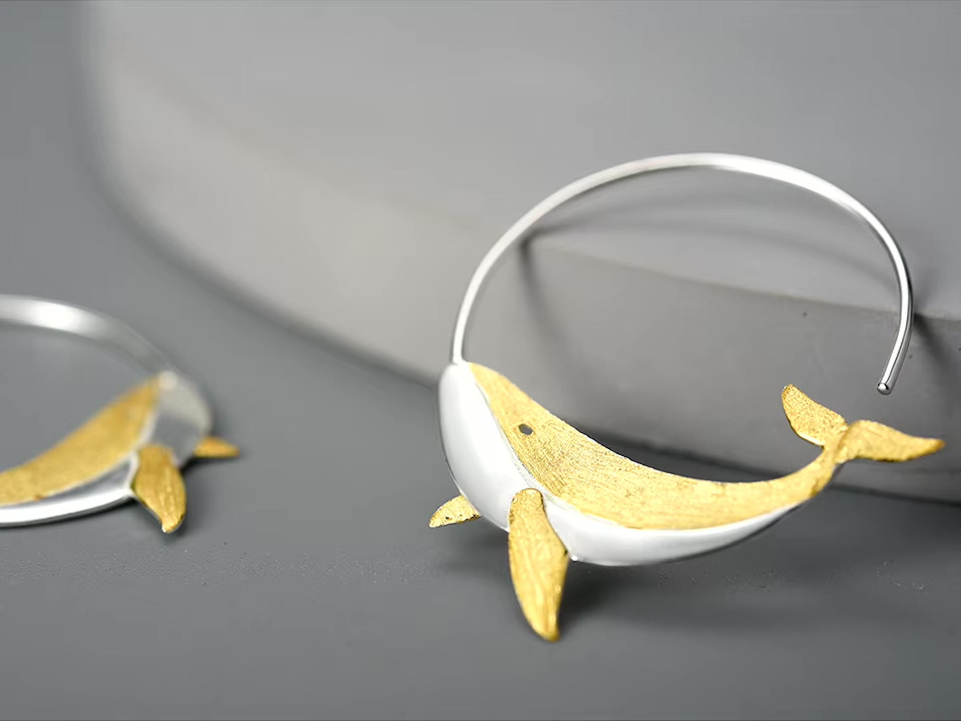 Whale Hoop Earrings