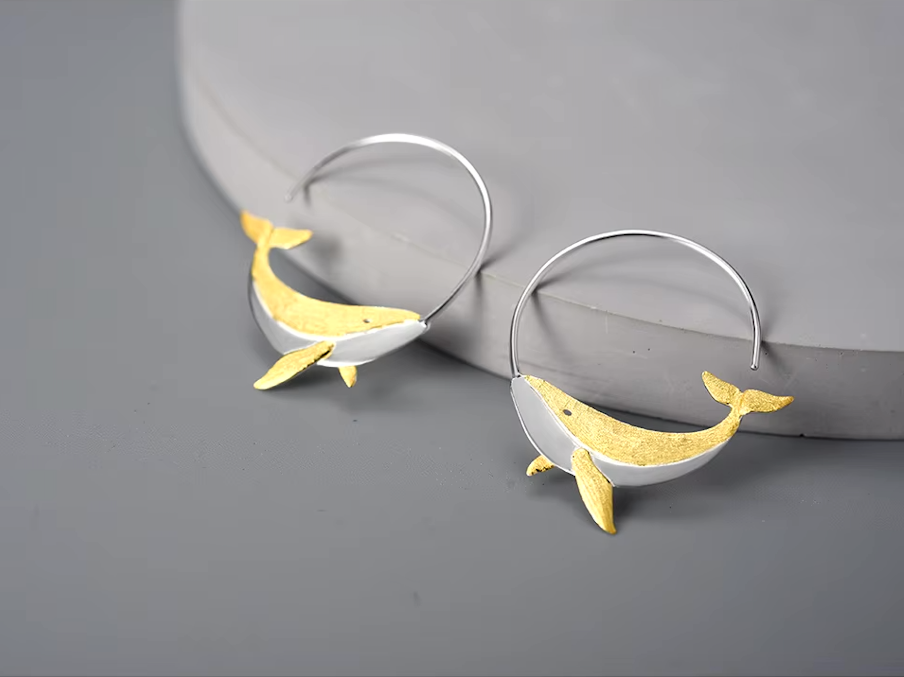 Whale Hoop Earrings